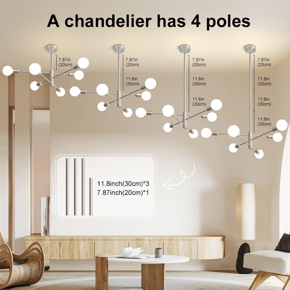 Chandeliers for Dining Room Brushed Nickel 6Light Modern Kitchen Chandelier (Brushed Nickel / 6-light)