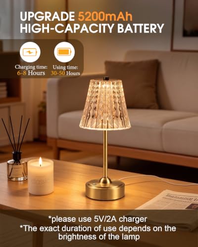 Cordless Touch Table Lamp (Gold-Premium)