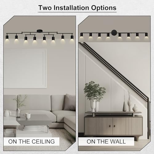 8 Light Track Lighting Fixtures Ceiling (8 light-black)