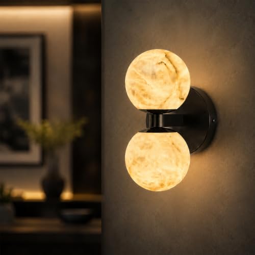 Alabaster Globe Wall Sconce (1PC-BBall)
