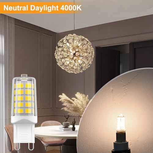 G9 LED Bulb Dimmable 4W 4000K Natural White 12 Pack