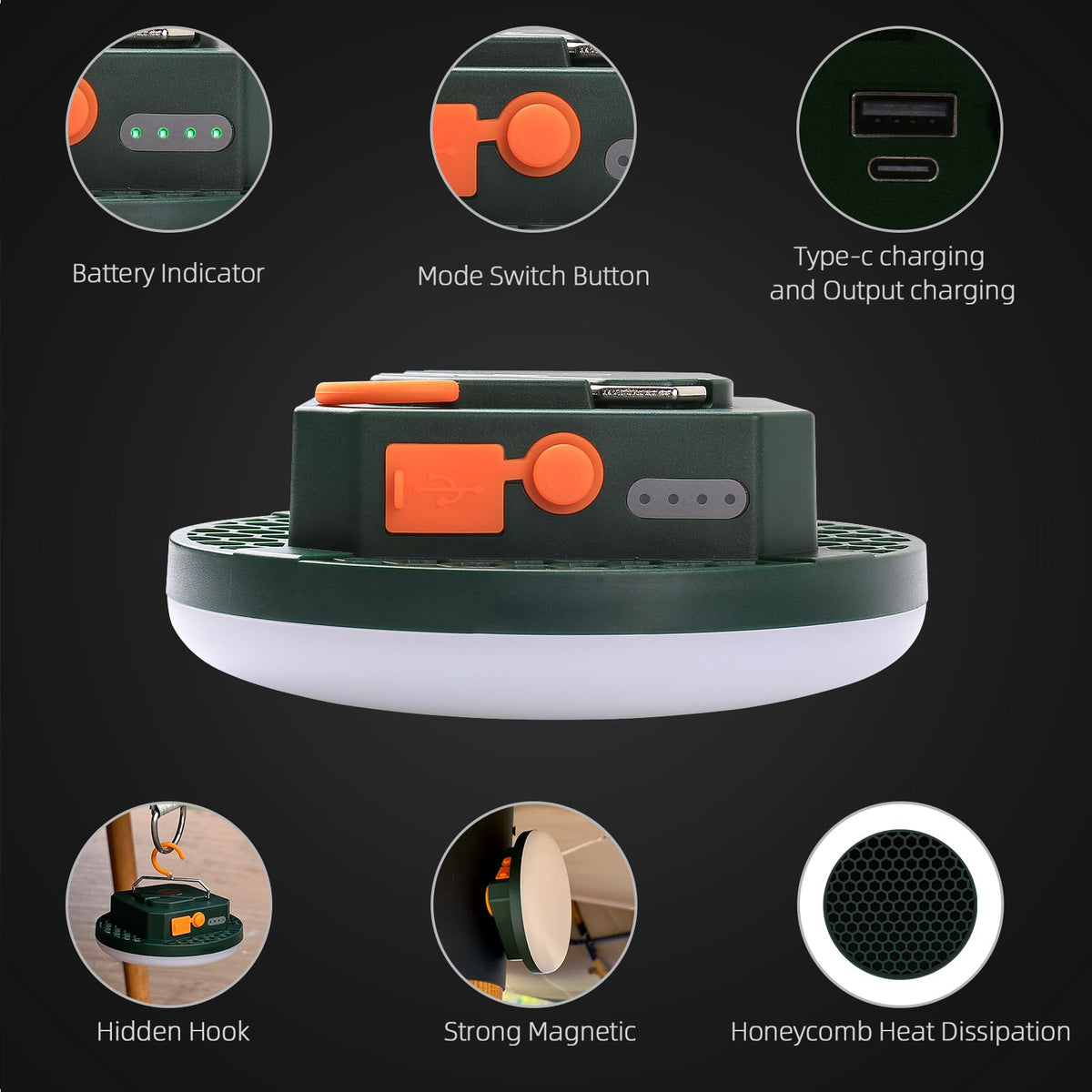 Rechargeable Camping Hanging Tent Light (30W(GE))