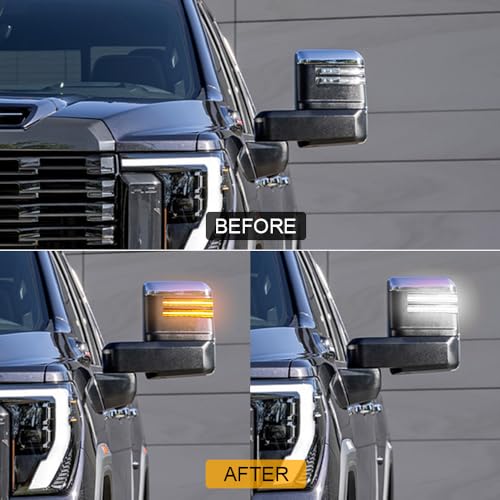 Switchback LED Tow Mirror Marker Lights for 2020 (2020-current 2500 3500,Clear Lens)