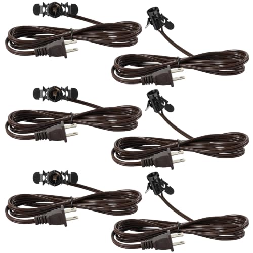 6 Pcs Lights Accessory Cord with LED Light Bulb (Brown)
