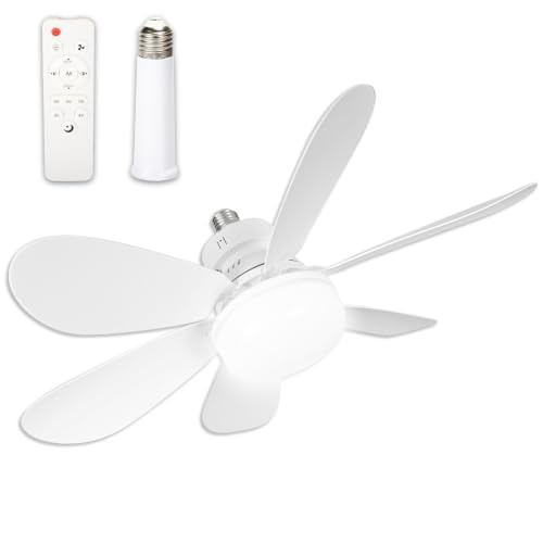 Screw in Ceiling Fan with Light (White-3)