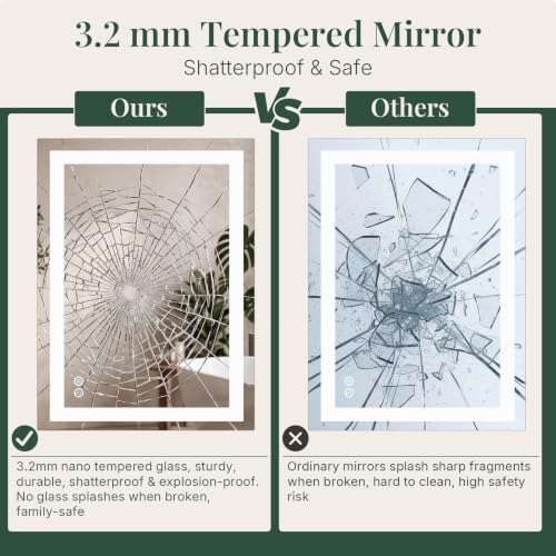 LED Bathroom Mirror with Lights (Rect-white Led / 40"L x 32"W)