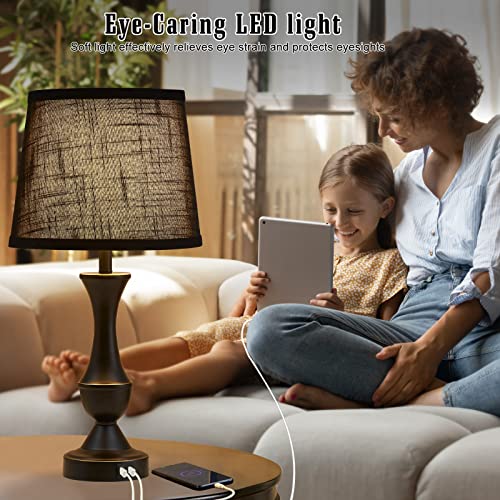 Black Touch Table Lamps Set of 2 (Black / 22in)
