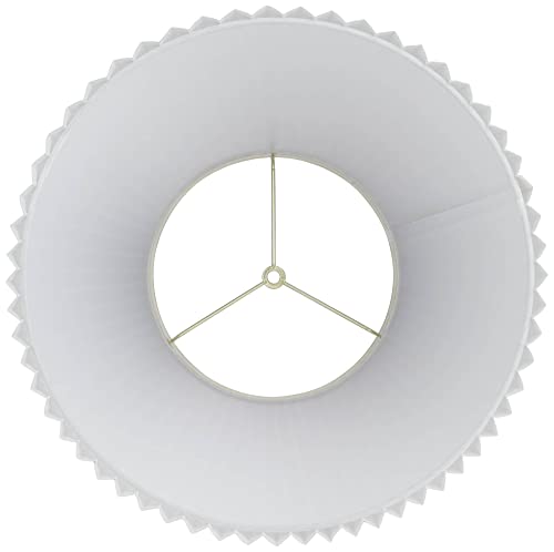 Edie Large White Linen Knife Pleat Lamp Shade 10x17x14.75 (White)