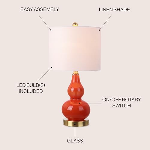 Anya Gourd Glass Table Lamp 20.5" (Single / Sunset Orange)