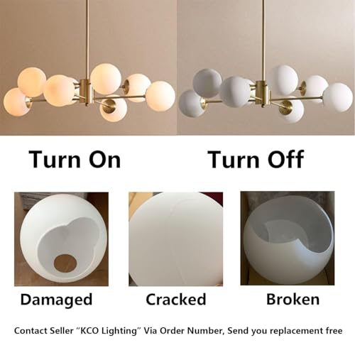 Lighting Sputnik Chandelier Light Globe Shade Frosted Glass Ceiling Pendant Light Modern Brass Kitchen Bedroom Flush Mounted Fixture