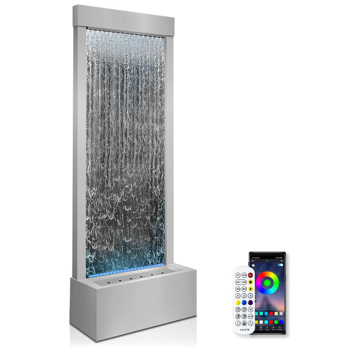 48" Mirror Waterfall (Silver - Mirrored Silver)