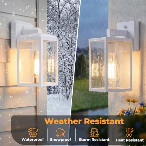 Plastic Dusk to Dawn Outdoor Wall Sconce White 4 (White)