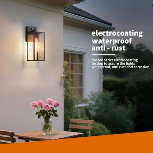 15'' Black Dusk to Dawn Outdoor Front Porch Lights for Outside (Black / Large-14.8'')