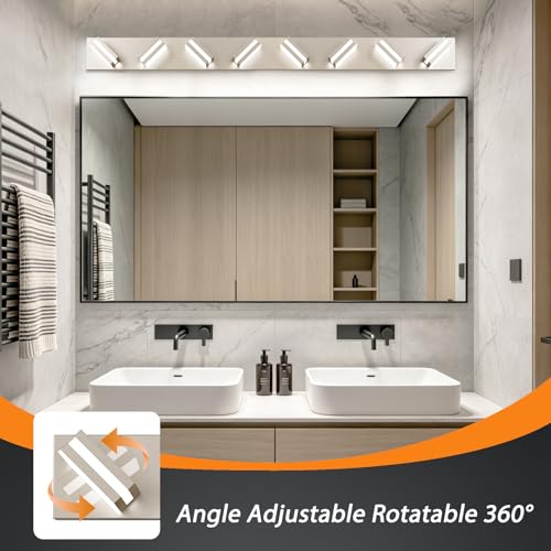 Bathroom Lights Fixtures Over Mirror (Nickel / 8-Light)