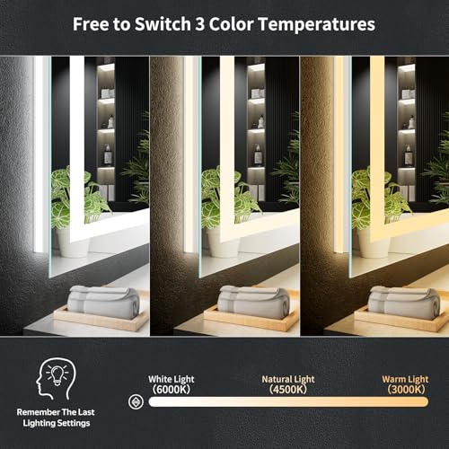 24"x42" LED Bathroom Mirror with Lights (Frontlit & Backlit / 42"L x 24"W)