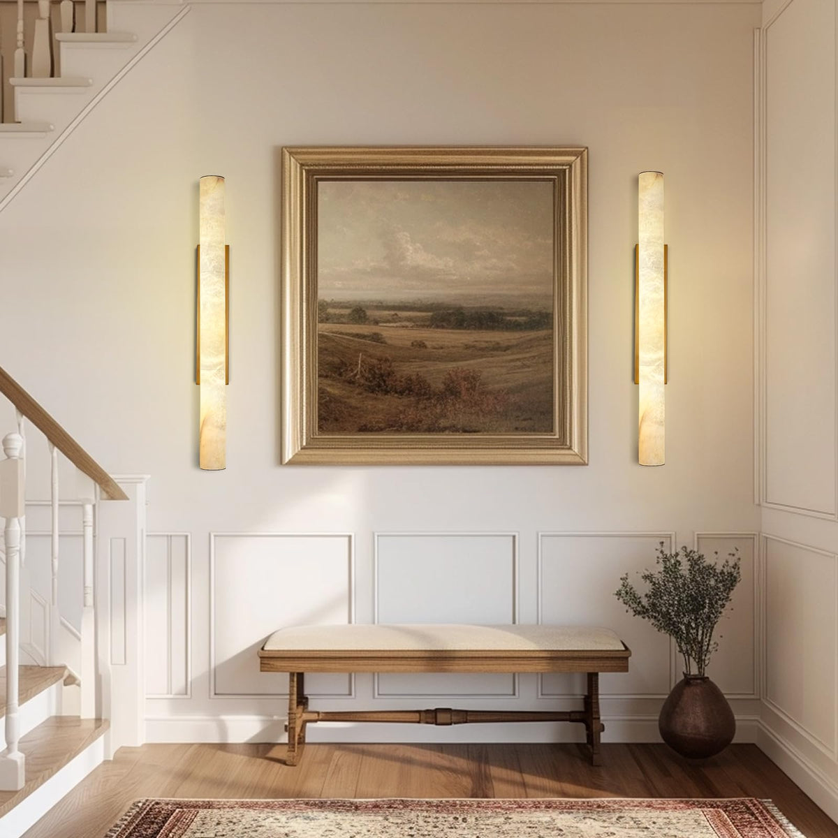 Brass Alabaster Wall Sconces (Brass-1 PC / 36")