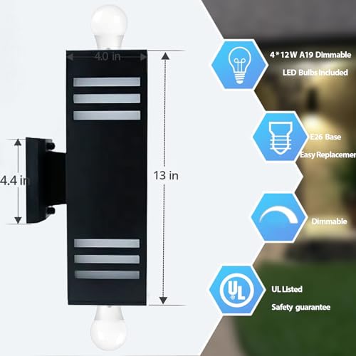 Outdoor Wall Lights (2 Pack / 3 Layer)