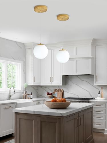 Pendant Lighting Gold Globe Pendant Light Fixture (Gold-White / Globe 1-Light)