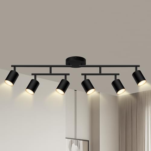 6 Light Track Lighting Fixtures Ceiling (6 light-black)