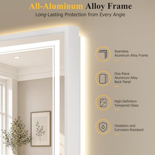 36"x48" LED Bathroom Mirror with Lights (White / 48"L x 36"W)