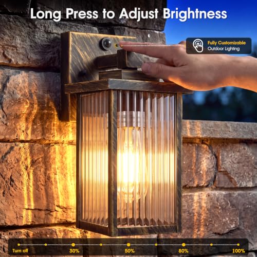 Motion Sensor Wall Light (Black Brush Gold / 10.6''-1 Pack)