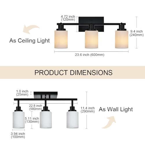 3 Lights Track Lighting Kit (Black / 3-Lights)