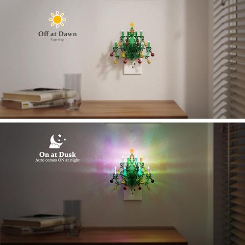 Christmas RGB Pendant Night Lights Plug into Wall (Christmas chandelier-RGB / 2 Pack)