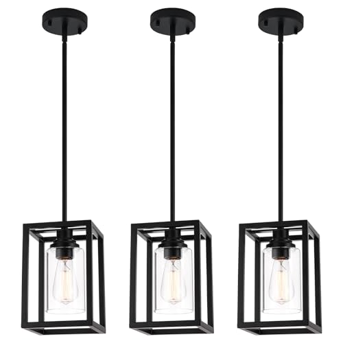 Farmhouse Pendant Light Fixtures (3 Pack)