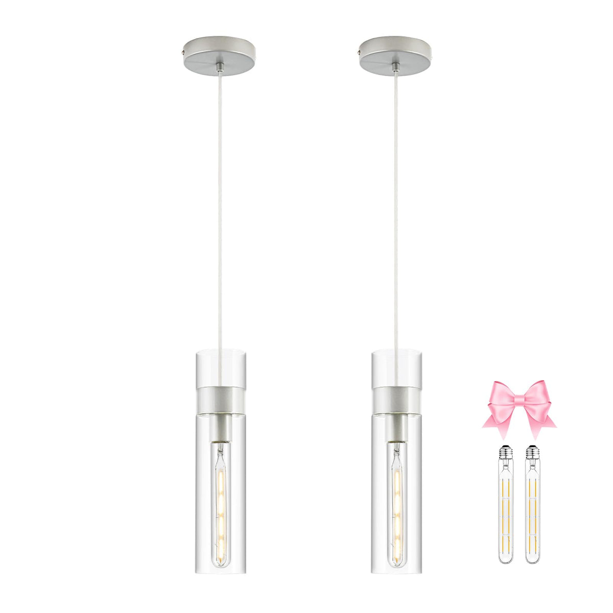 2 Pack Pendant Lights Kitchen Island (Nickel / 2 Pack)