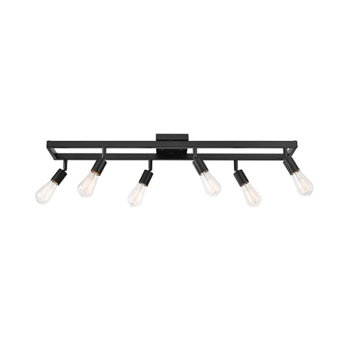59811 6 Light Adjustable Track Lighting (Matte Black, 6-Light, Weston)