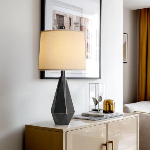 23'' Farmhouse Table Lamps Set of 2 (Medium - Black with Gold)