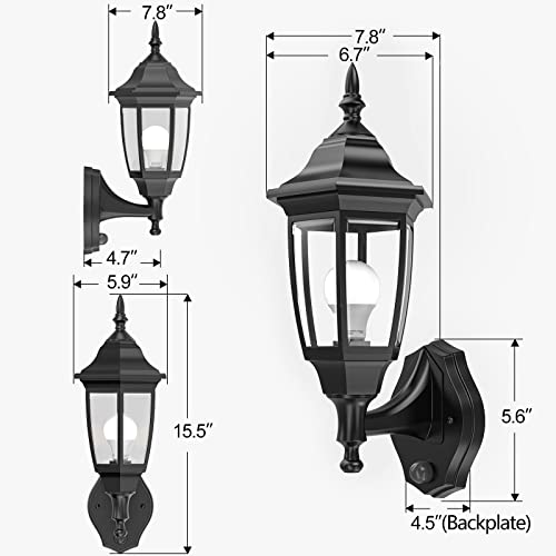 Dusk to Dawn Plastic Outdoor Wall Light Fixtures (Black / Dusk to Dawn-Plastic)
