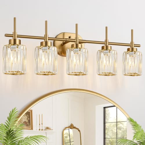 Modern Bathroom Vanity Light 5 (Brushed Gold / 5-light)