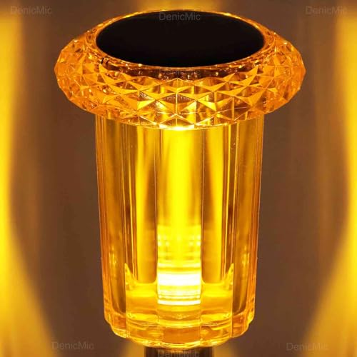 Solar Lights Outdoor Pathway Lights LED Waterproof Acrylic Lamp Head Stainless Steel Stake for Yard Garden Landscape Path Walkway Driveway Patio Lawn