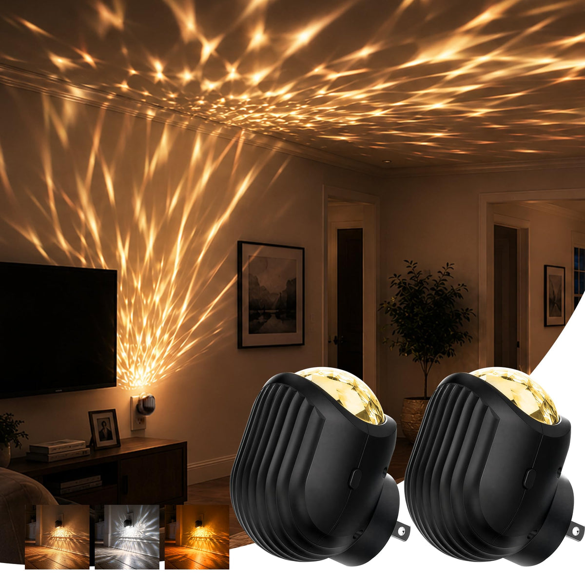 Night Lights Plug into Wall (whale-3CCT / 2 Pack)