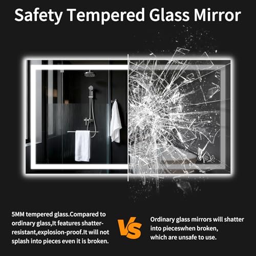 30"x48" LED Bathroom Mirror with Lights (30"L x 48"W)