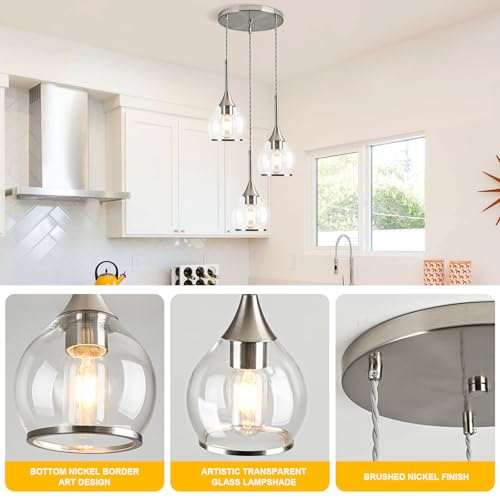 Island Light for Kitchen (Brushed Nickel / 3-Light-A)
