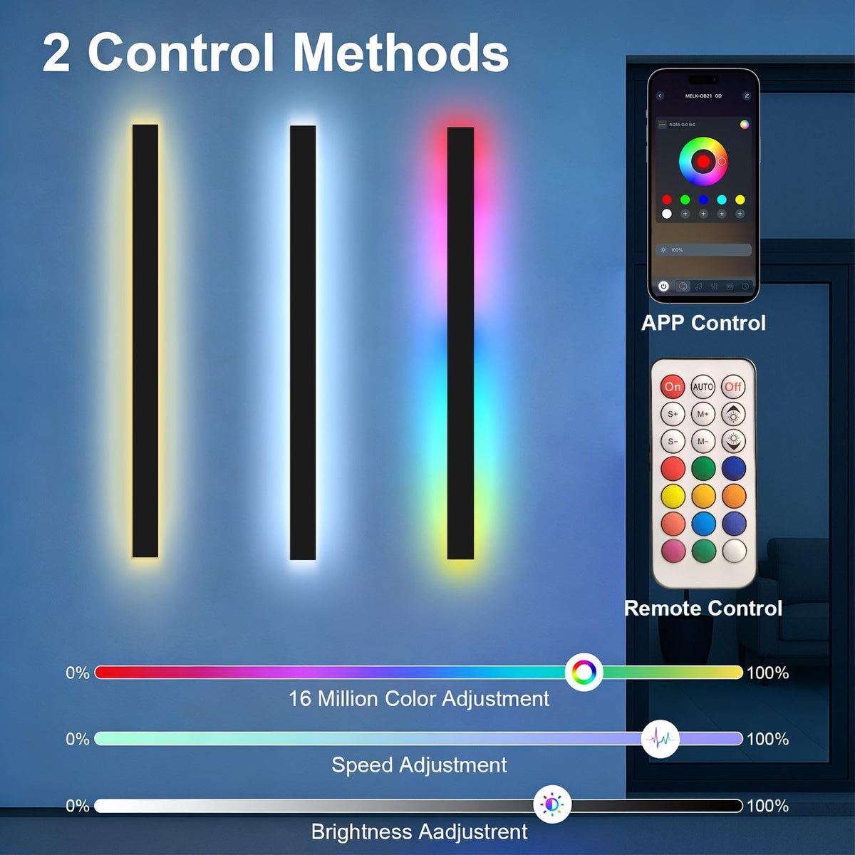 Modern Outdoor RGB Wall Lights (RGB (Red, Green, Blue) / 2pack-31.5inch*2inch)