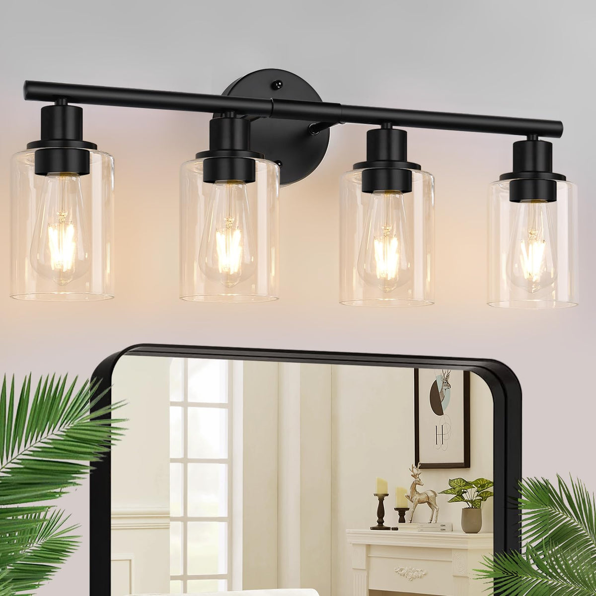 4 Light Bathroom Light Fixtures (Matte Black / 4-light)