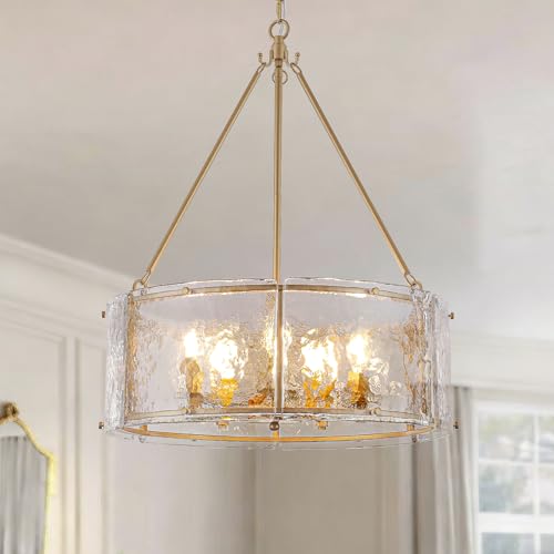 20" Glass Glod Chandeliers Modern Chandeliers for Dining Room (Gold)