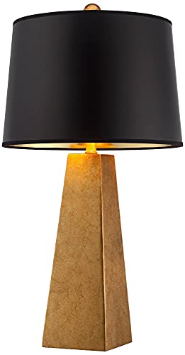 Obelisk 26" Tall Table Lamp Gold Leaf Charging Port Modern with USB Dimmer (USB Dimmer Included - Gold)