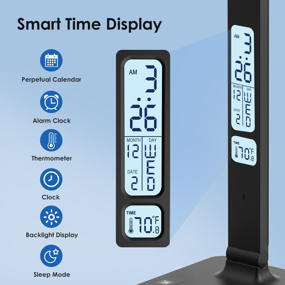 Desk Lamp with USB Charging Port (Black-Pro)