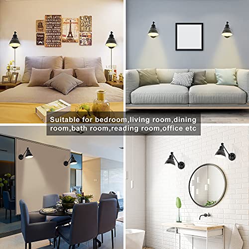 Plug in Wall Sconces Set of 2 (Black-2 PACK)