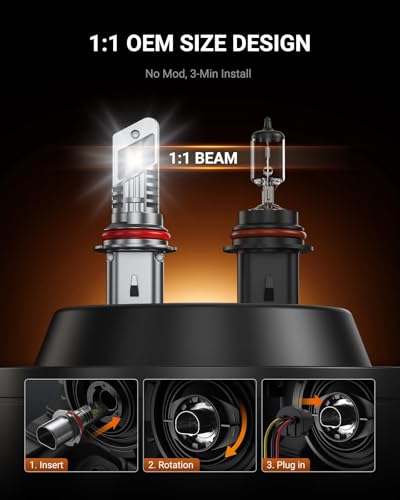 9007 Bulbs with 6500K White Light (9007/HB5)