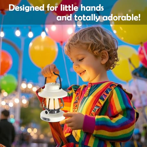Kids Lantern with 3 Color Light & USB (White)