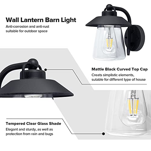 Outdoor Indoor Wall Lantern (Black / 1 Pack(No Dusk to Dawn))