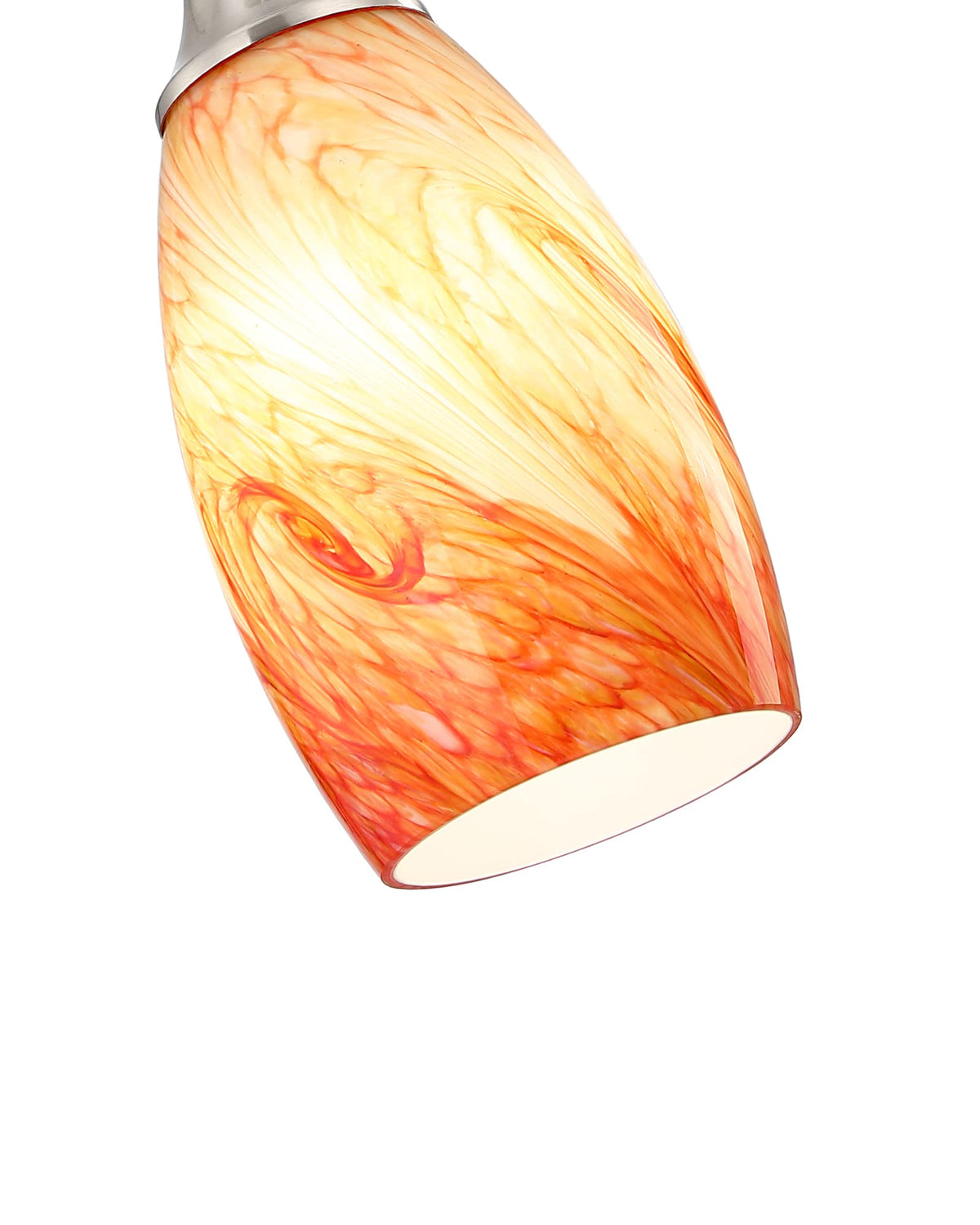 Art Glass Mini Pendant Lights Kitchen Island Marble Glass Pendant Light Shade with Brushed Nickel Finish Ceiling Hanging Lights for Kitchen Over Sink (Red marble -1Pack)