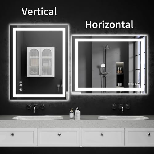 LED Bathroom Mirrors 28"x36" Bathroom Mirror with Lights for Wall (36"L x 28"W)