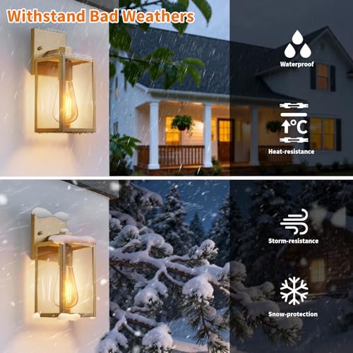Outdoor Light Fixtures Wall Mount (Gold / 10.24'')