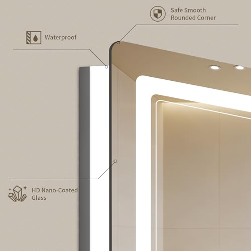 30"x60" LED Bathroom Mirror with Lights (60"L x 30"W)